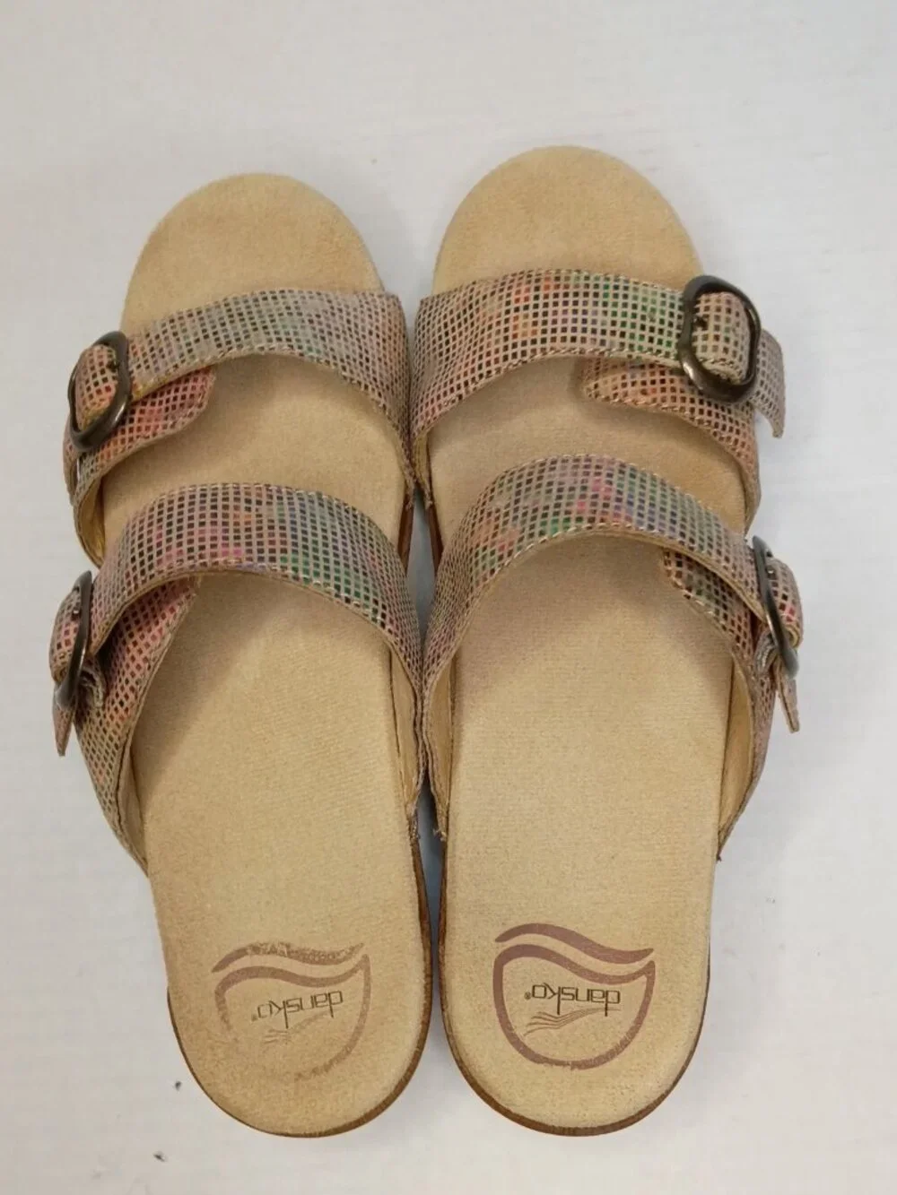 Dansko Sophie Stained Glass Metallic Wedge Sandals US Women's Size 9.5/ EU 40